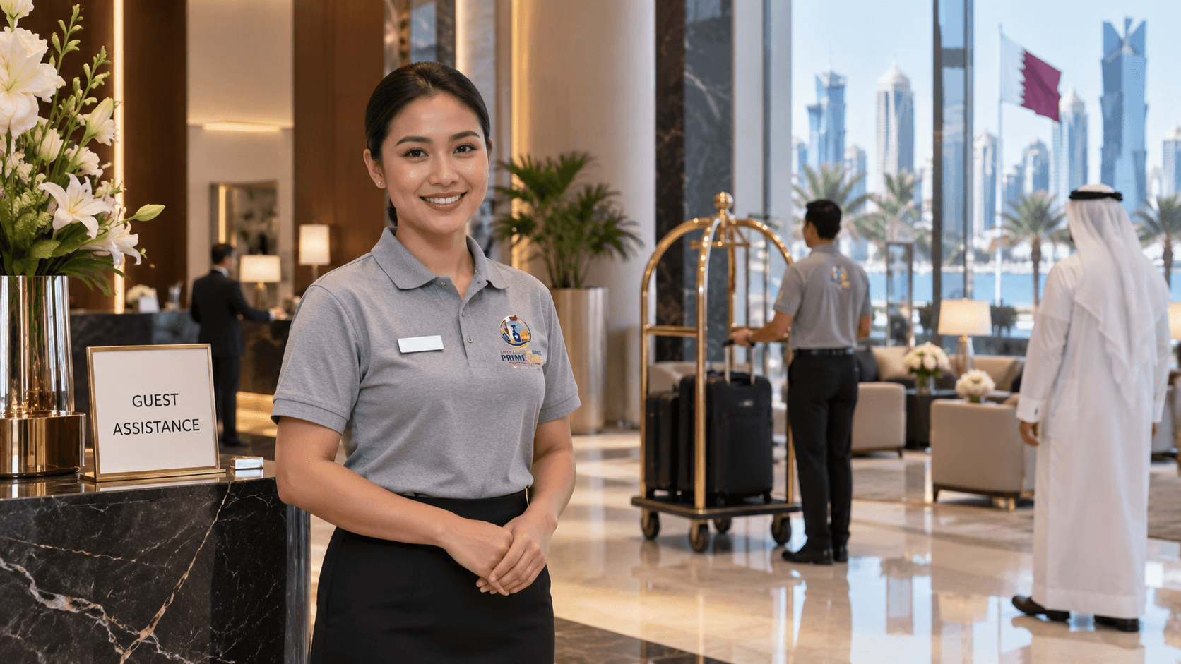 Professional lobby hostess services in Qatar