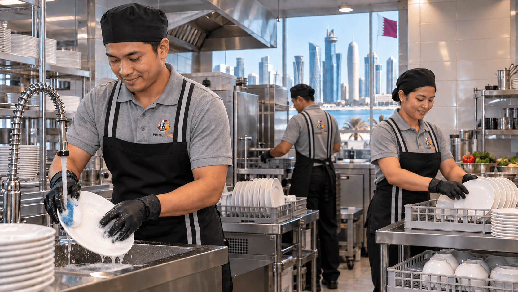 Kitchen helper and steward services in Qatar