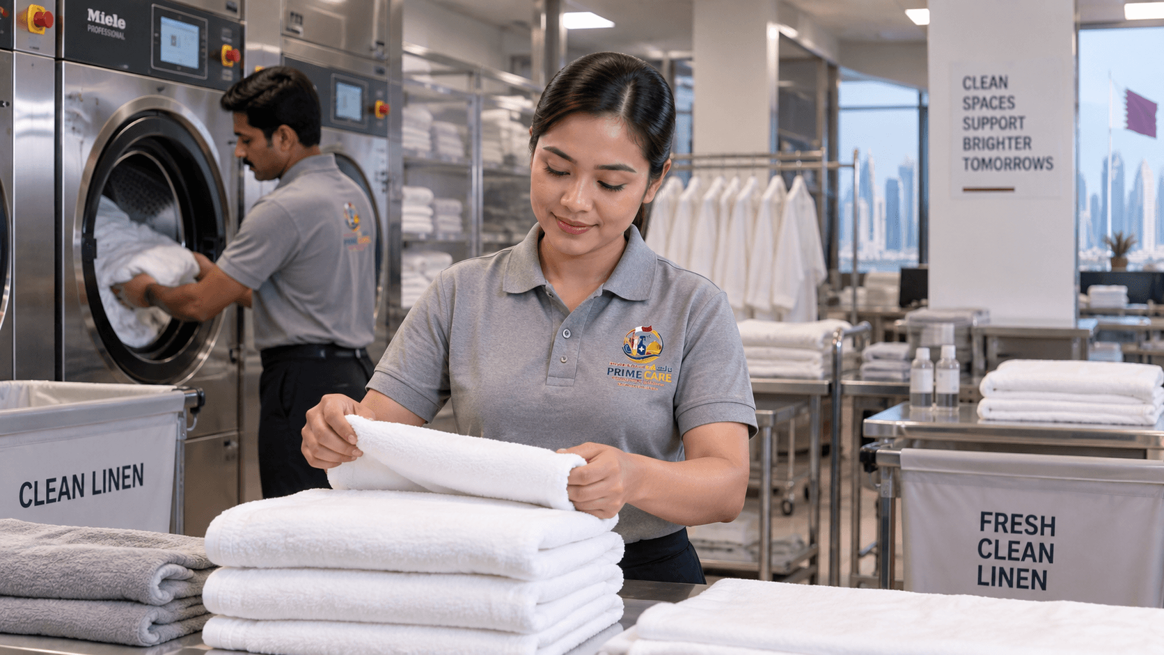 Professional laundry attendant services in Qatar